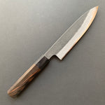 Petty knife, Aogami Super with stainless steel cladding, Kurouchi Nashiji finish - Mutsumi Hinoura