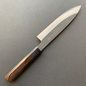 Petty knife, Aogami Super with stainless steel cladding, Kurouchi Nashiji finish - Mutsumi Hinoura