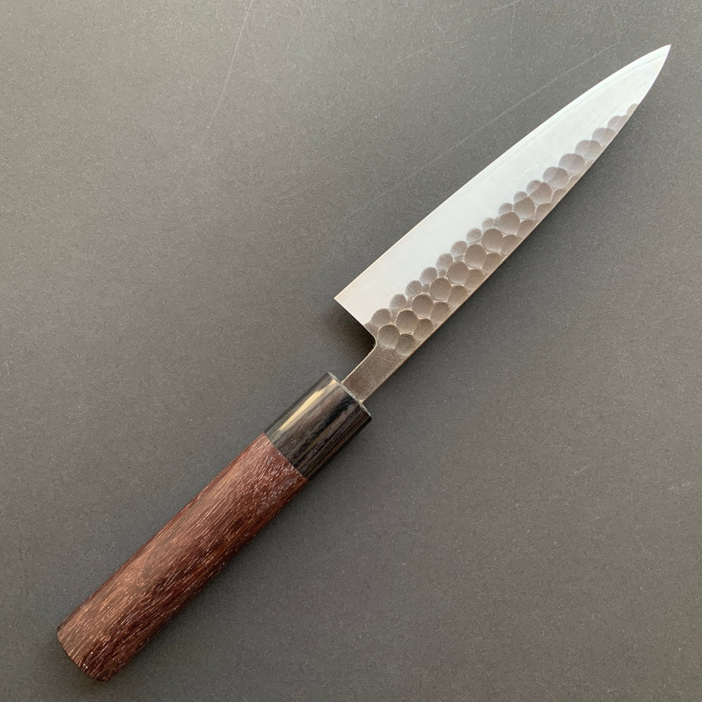 Petty knife, Aogami 2 core with stainless steel cladding, Tsuchime Kurouchi Finish - Ohishi