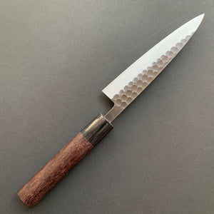 Petty knife, Aogami 2 core with stainless steel cladding, Tsuchime Kurouchi Finish - Ohishi