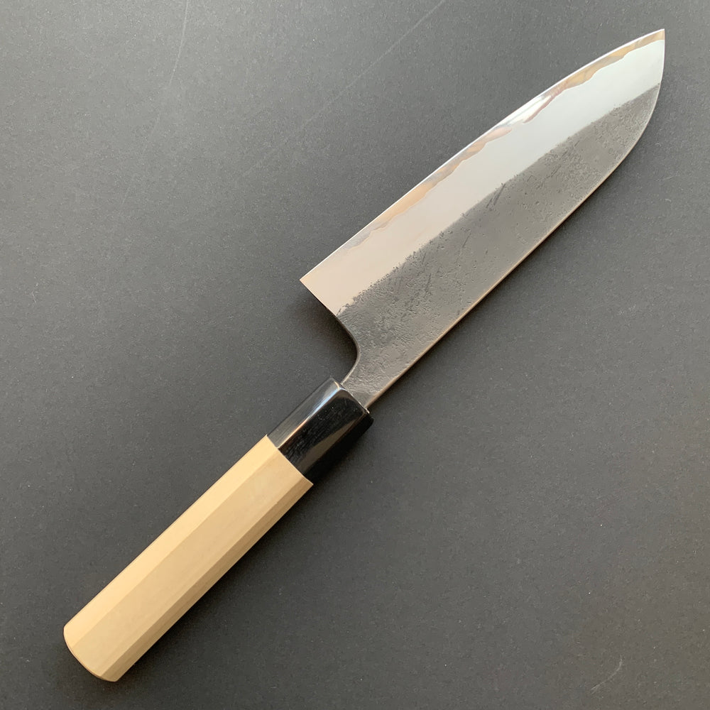 Santoku knife, Shirogami 2 core with Stainless Steel cladding, Kurouchi finish - Wakui