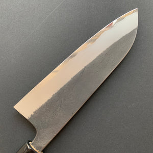 Santoku knife, Shirogami 2 core with Stainless Steel cladding, Kurouchi finish - Wakui