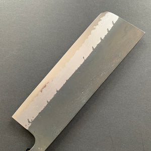 Nakiri knife, Aogami super with iron cladding, Damascus Kurouchi finish, Shinkiro range - Hatsukokoro