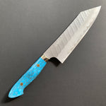Bunka knife, SG2 powder steel, tsuchime finish, Western style Turquoise handle - Nigara