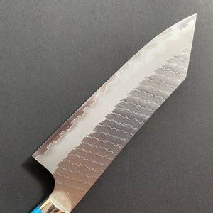 Bunka knife, SG2 powder steel, tsuchime finish, Western style Turquoise handle - Nigara