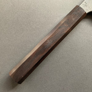 Sujihiki knife, Shirogami 2 with iron cladding, Nashiji Kurouchi finish - Naoki Mazaki