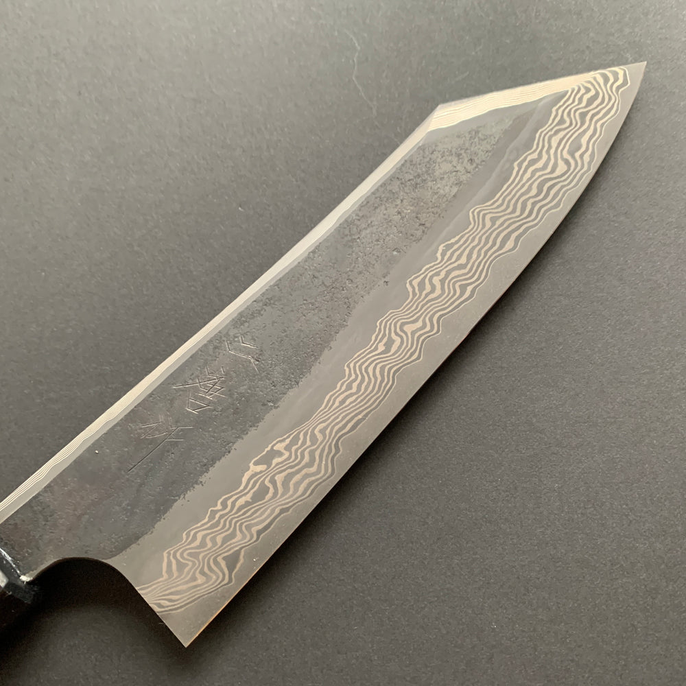 Bunka knife, Ginsan Stainless Steel, Kurozome Damascus Etched finish - Nigara