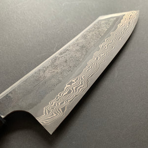 Bunka knife, Ginsan Stainless Steel, Kurozome Damascus Etched finish - Nigara