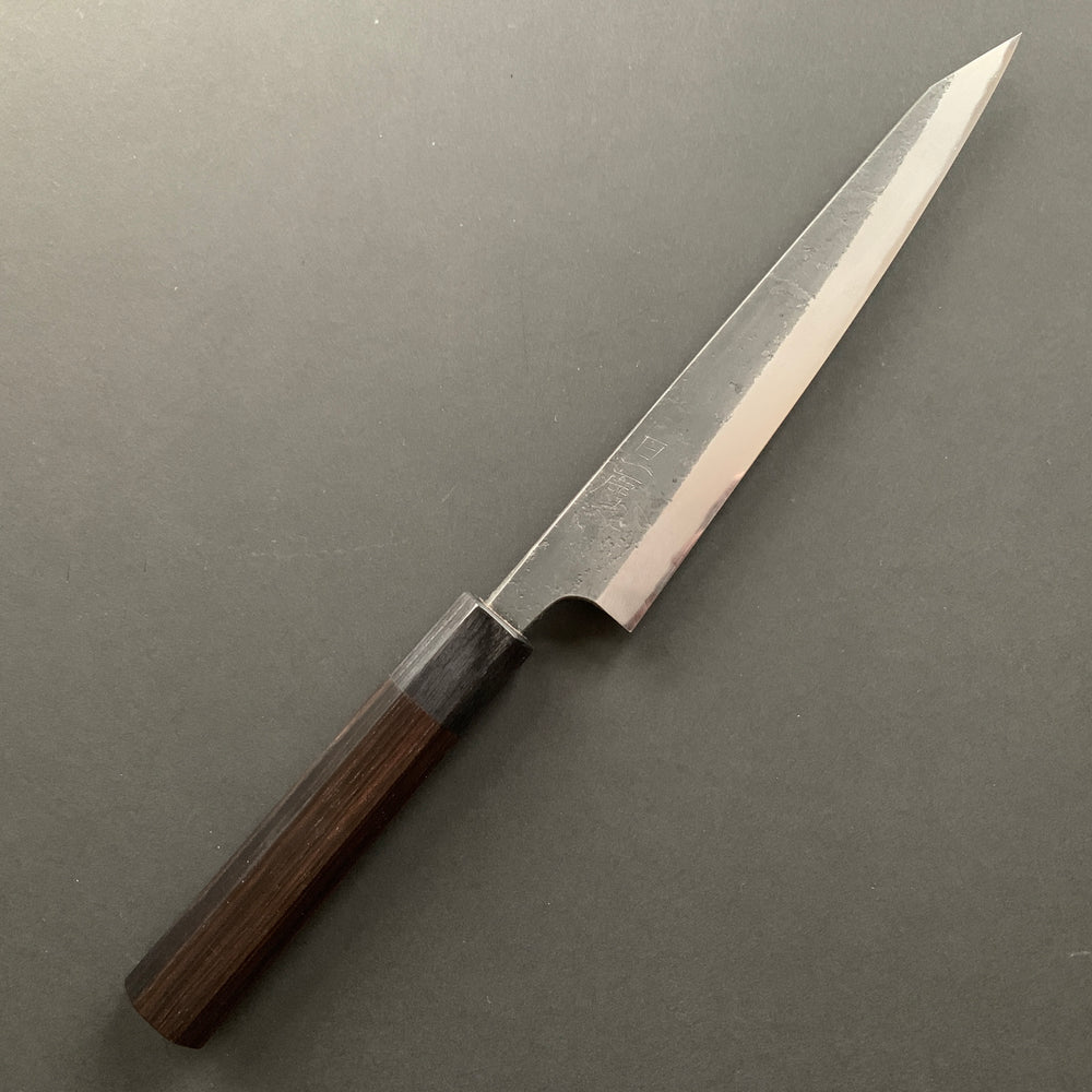 Kiritsuke Sujihiki knife, Aogami 2 with Iron cladding, Kurouchi and Nashiji finish - Akifusa