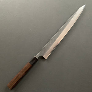 Sujihiki knife, Aogami 2 with Iron cladding, Kurouchi and Nashiji finish - Akifusa
