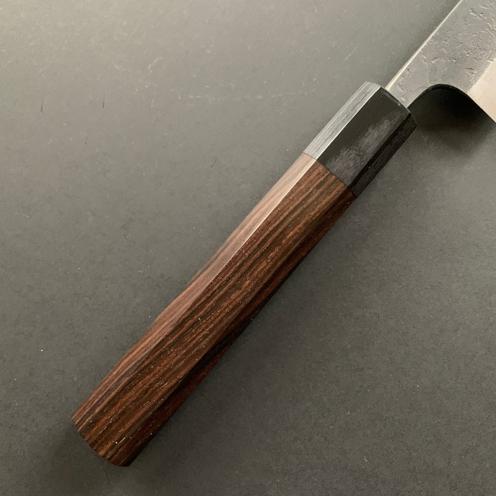 Sujihiki knife, Aogami 2 with Iron cladding, Kurouchi and Nashiji finish - Akifusa