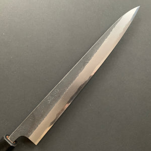 Sujihiki knife, Aogami 2 with Iron cladding, Kurouchi and Nashiji finish - Akifusa