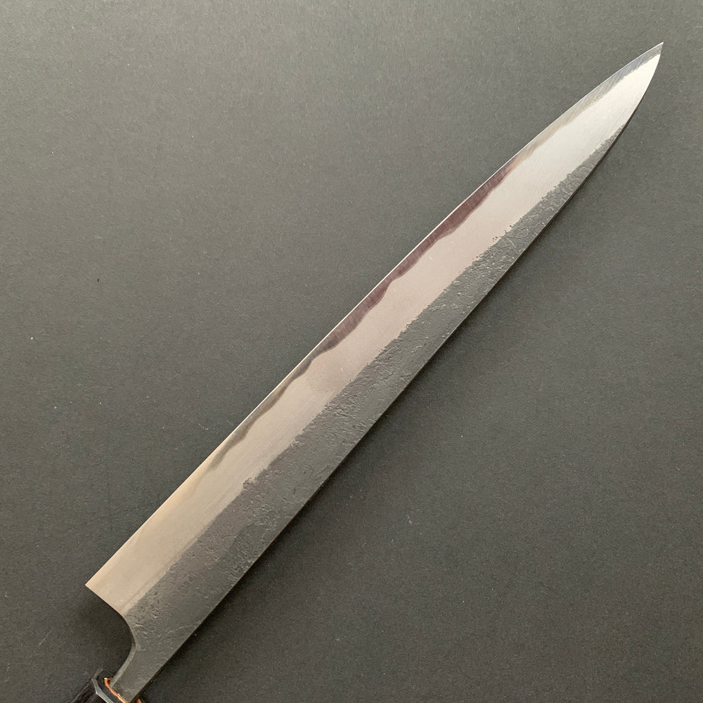 Sujihiki knife, Aogami 2 with Iron cladding, Kurouchi and Nashiji finish - Akifusa