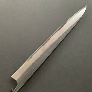Sujihiki knife, Aogami 2 with Iron cladding, Kurouchi and Nashiji finish - Akifusa