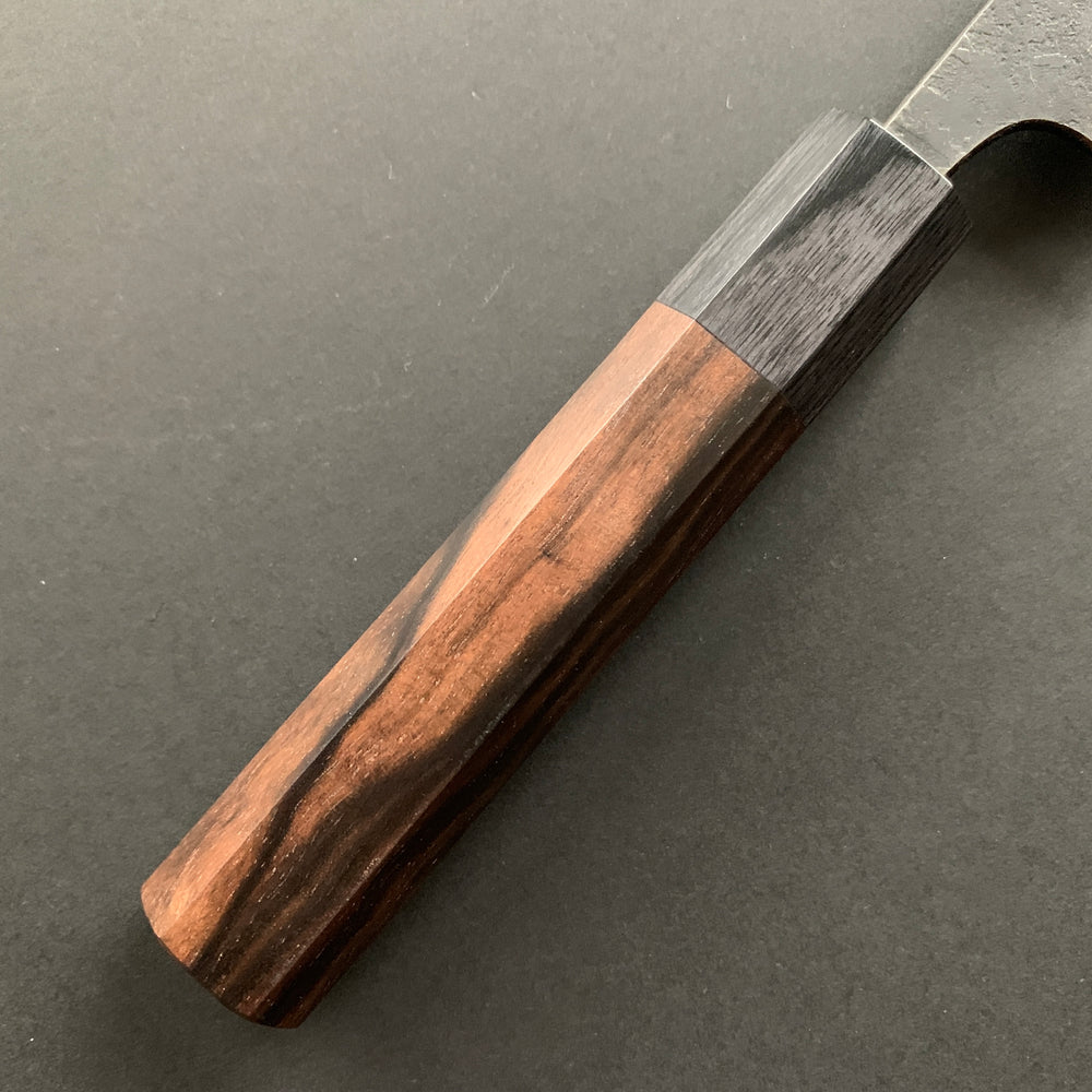 Petty knife, Aogami 2 with Iron cladding, Kurouchi and Nashiji finish - Akifusa