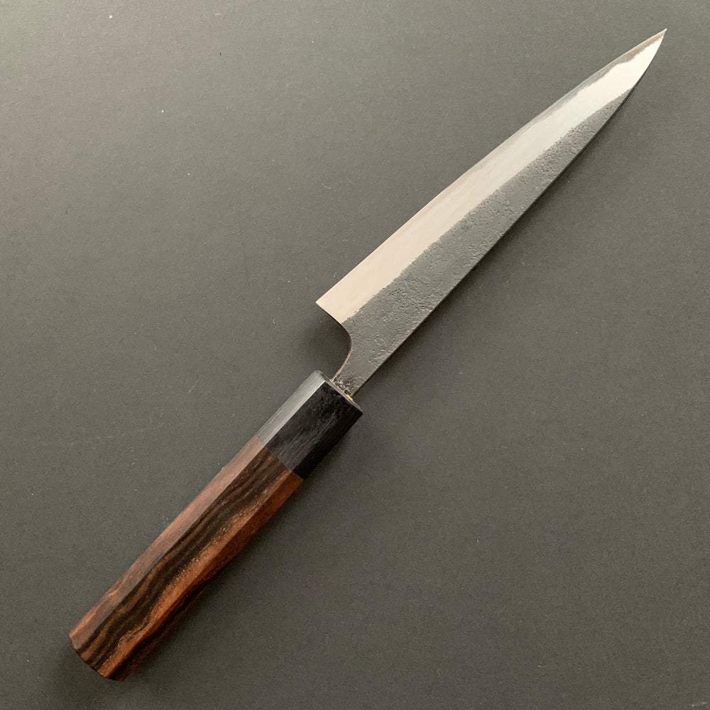 Petty knife, Aogami 2 with Iron cladding, Kurouchi and Nashiji finish - Akifusa