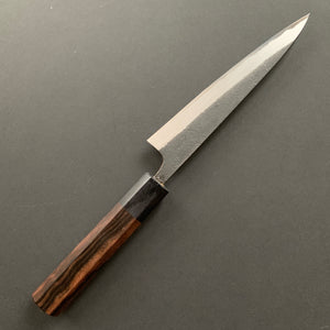Petty knife, Aogami 2 with Iron cladding, Kurouchi and Nashiji finish - Akifusa