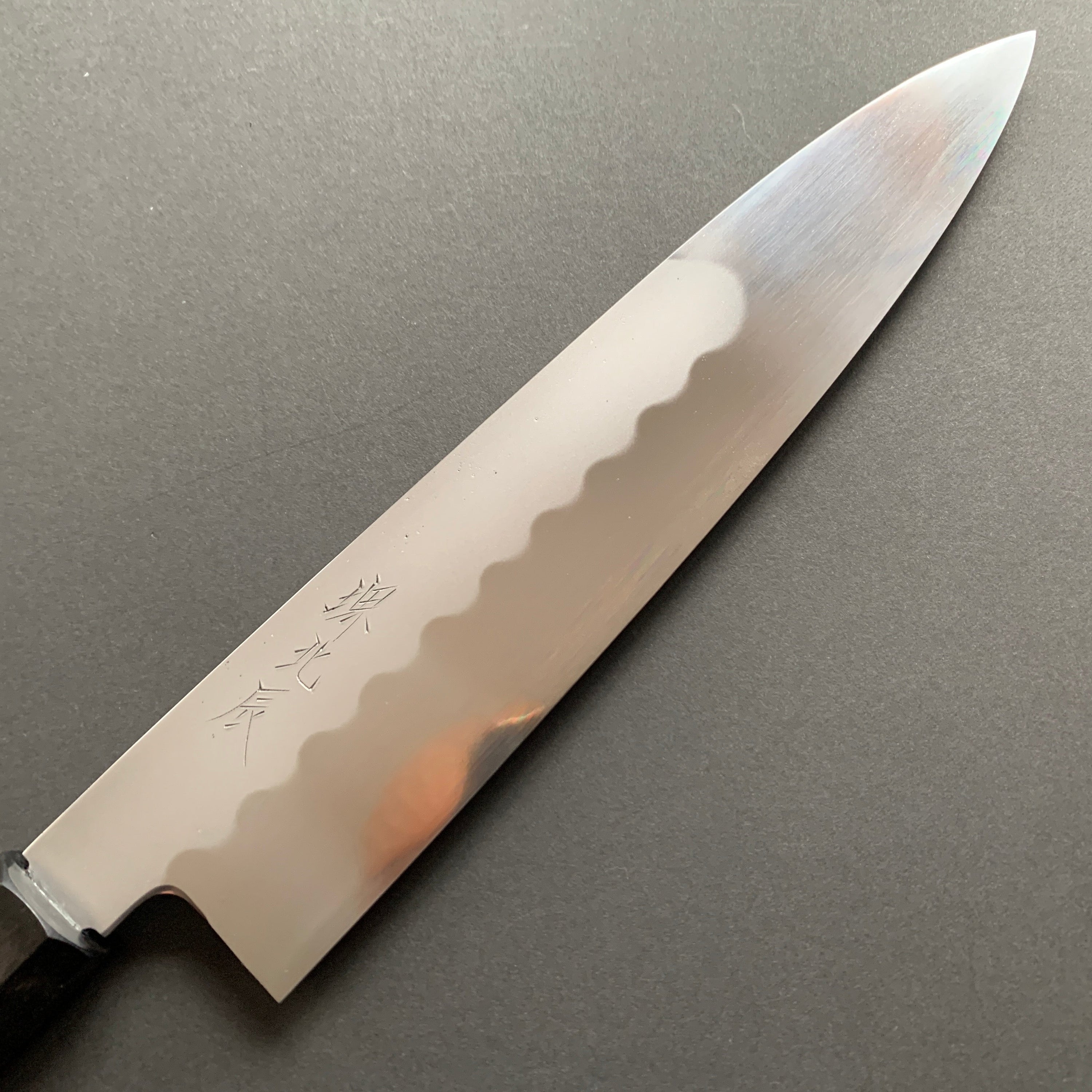Honyaki Gyuto knife, Shirogami 3 Carbon steel, mirror polish finish - Ikeda