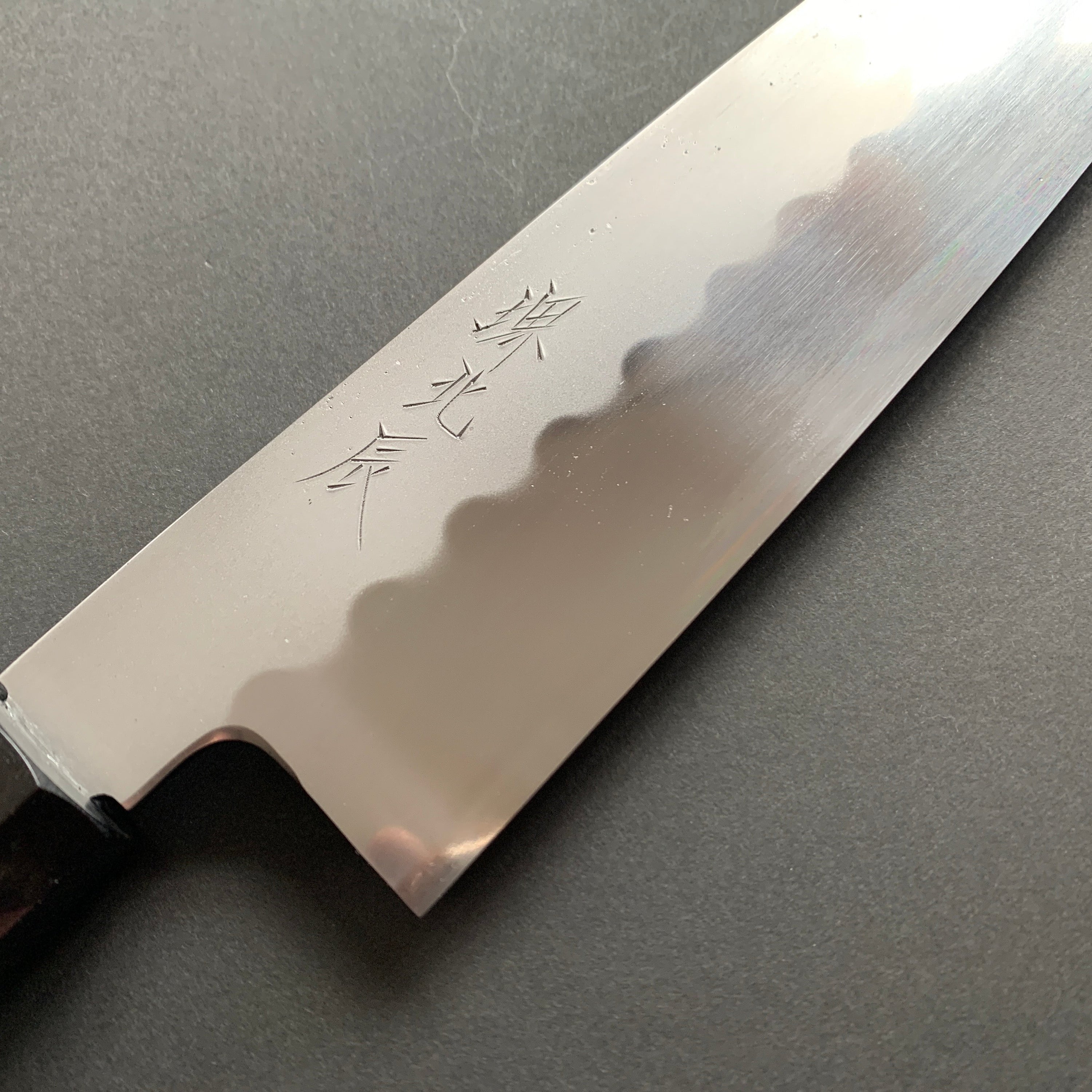 Honyaki Gyuto knife, Shirogami 3 Carbon steel, mirror polish finish - Ikeda