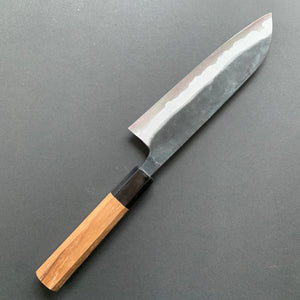 Santoku knife, Aogami 2 with Iron Cladding, Kurouchi finish - Kyohei Shindo