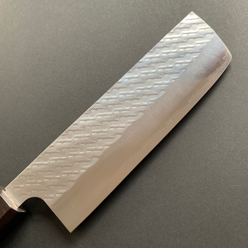 Nakiri knife, SPG Strix powder steel, Tsuchime finish - Saji