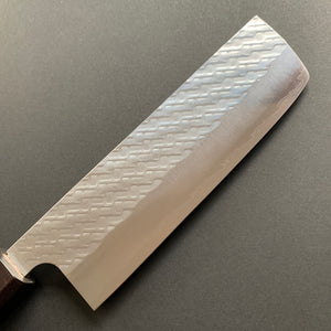 Nakiri knife, SPG Strix powder steel, Tsuchime finish - Saji