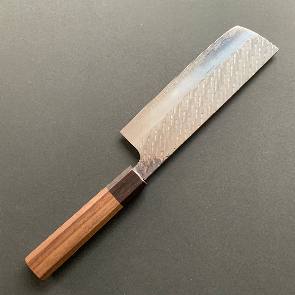 Nakiri knife, SPG Strix powder steel, Tsuchime finish - Saji
