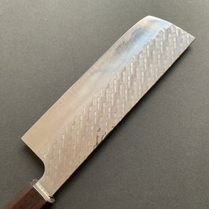 Nakiri knife, SPG Strix powder steel, Tsuchime finish - Saji