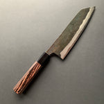 Bunka knife, Aogami 2 with iron cladding, Kurouchi finish, Kurokuma range - Hatsukokoro