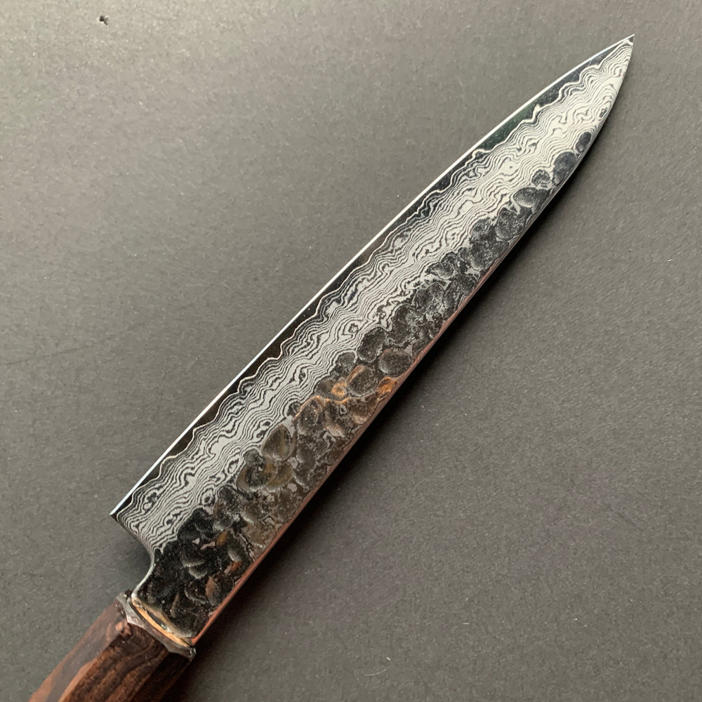 Petty knife, VG10 Stainless Steel, Tsuchime Damascus finish, Hayabusa range - Hatsukokoro