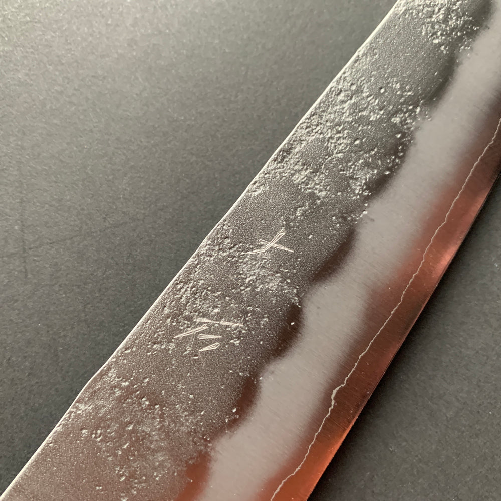 Gyuto knife, Ginsan stainless steel, nashiji finish, D-shaped handle - Ohishi