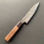 Petty knife, Aogami Super carbon steel with Stainless Steel cladding, Kurouchi finish - Kenshiro Hatono