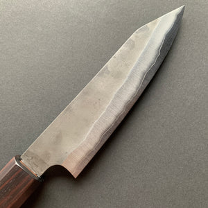 Petty knife, Aogami Super carbon steel with Stainless Steel cladding, Kurouchi finish - Kenshiro Hatono