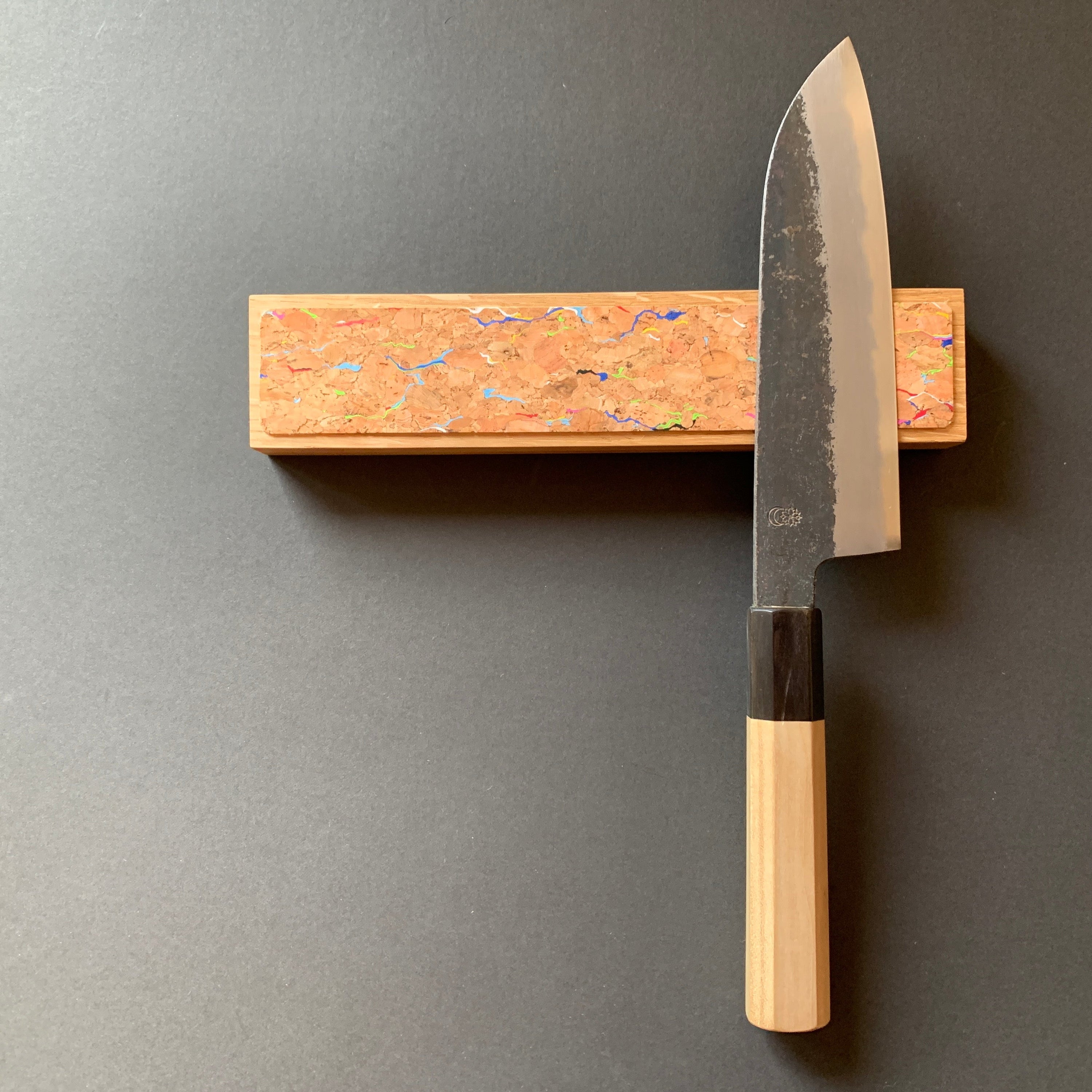 Magnetic knife rack - wood and cork - SMALL/MEDIUM/LARGE/EXTRA LARGE