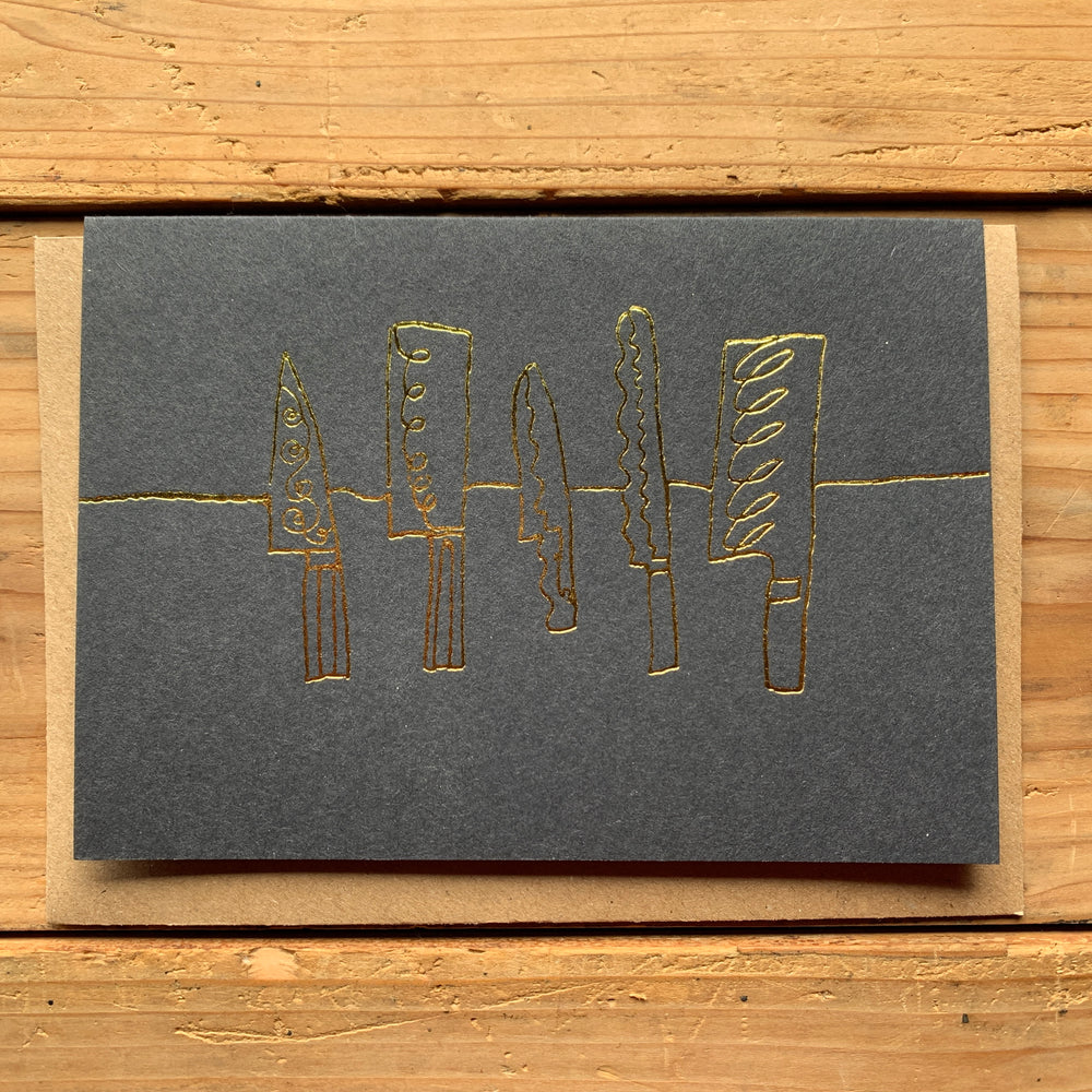 Knife rack greetings cards - designed by Takako Copeland for Kitchen Provisions