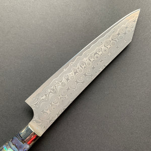 Kiritsuke Petty knife, SG2 powder steel, Damascus finish, Western style Abalone Shell handle - Nigara
