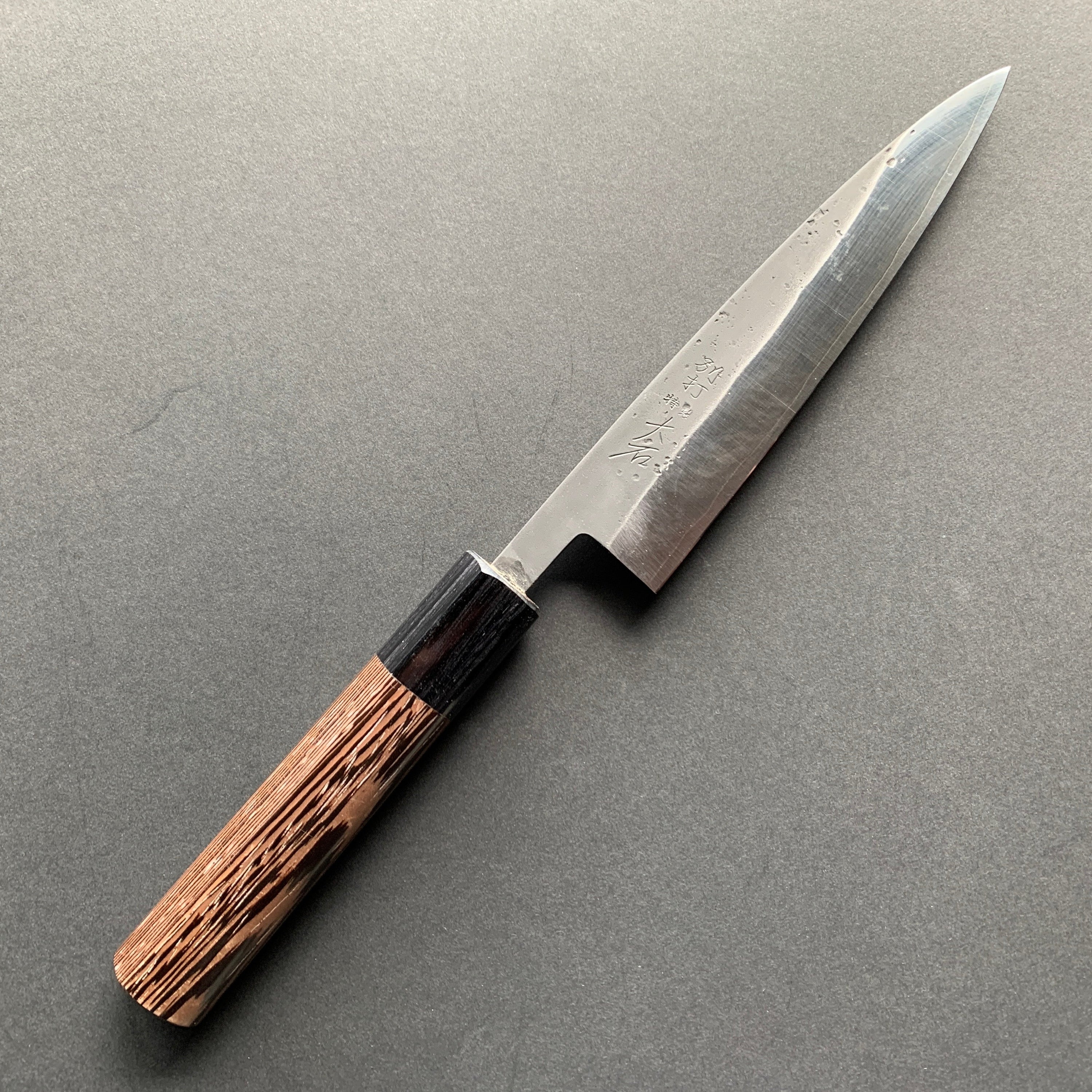 Petty knife, SLD core with stainless steel cladding, Nashiji and Kurouchi Finish - Ohishi