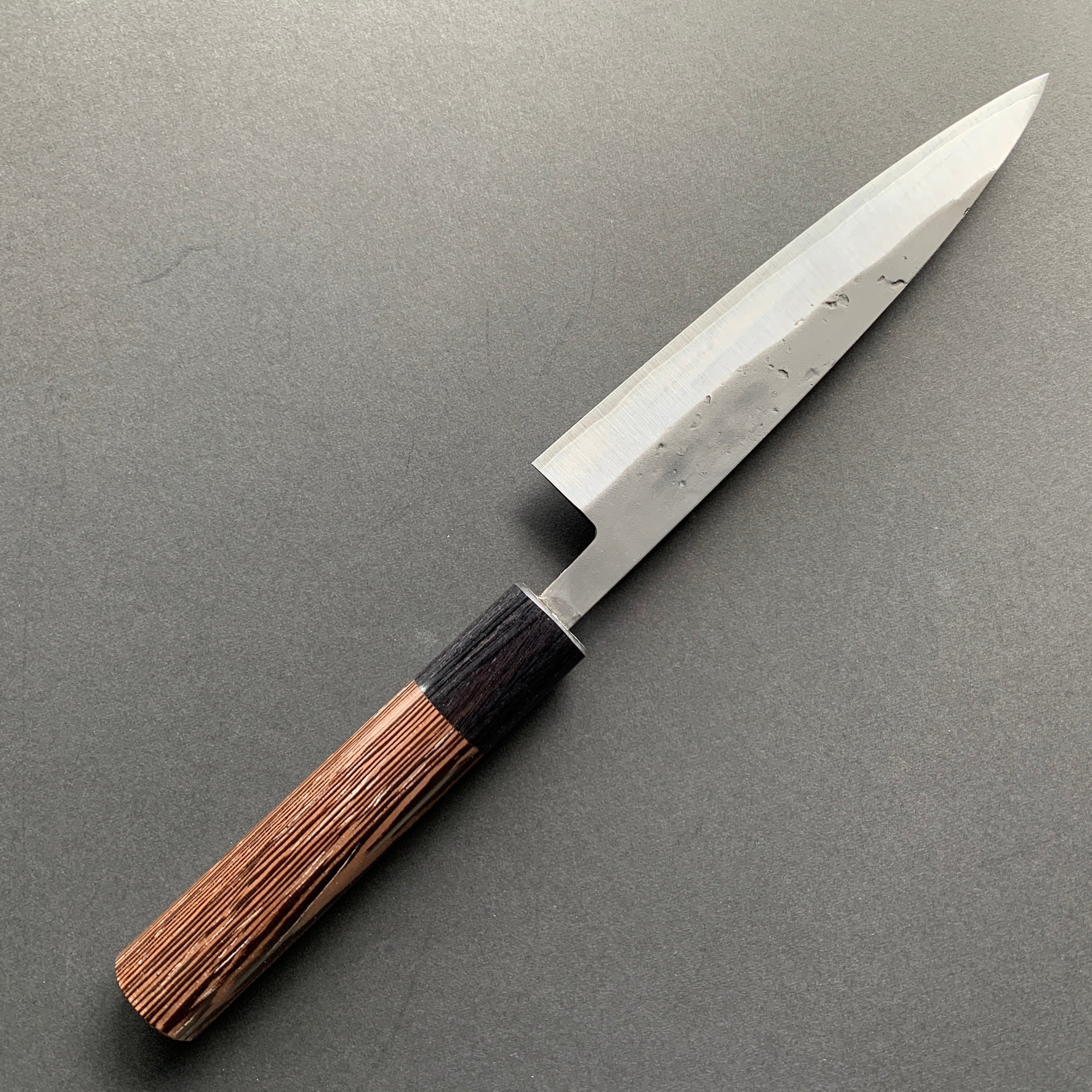 Petty knife, SLD core with stainless steel cladding, Nashiji and Kurouchi Finish - Ohishi