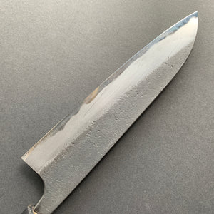 Slim Santoku knife, Aogami 2 with Iron cladding, Kurouchi and Nashiji finish - Wakui