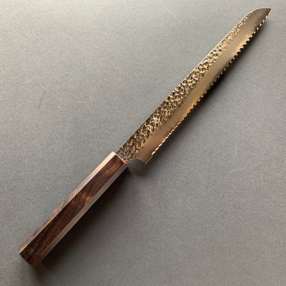 Bread knife, VG10 Stainless Steel, Tsuchime finish, Hayabusa range - Hatsukokoro