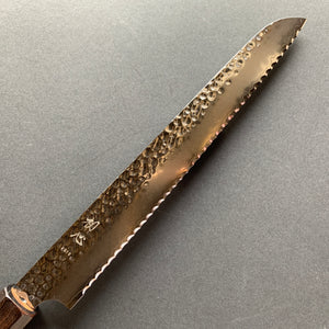 Bread knife, VG10 Stainless Steel, Tsuchime finish, Hayabusa range - Hatsukokoro