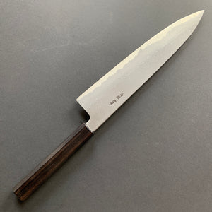 Gyuto knife, Shirogami 1 core, iron clad, Damascus finish - Yoshikazu Tanaka
