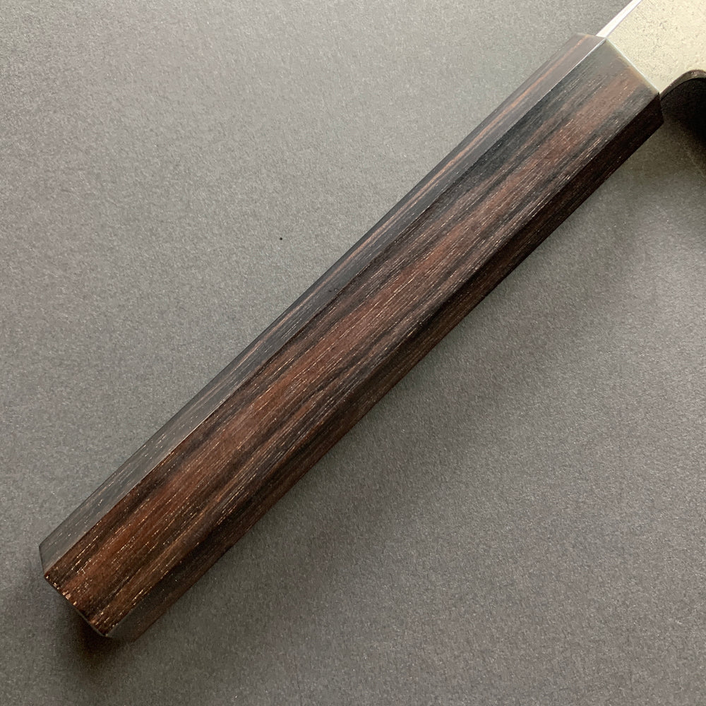 Gyuto knife, Shirogami 1 core, iron clad, Damascus finish - Yoshikazu Tanaka