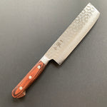 Nakiri knife, VG10 Stainless Steel, Damascus and Tsuchime finish, Western style handle - Ittetsu