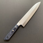 Gyuto knife, VG10, Damascus and Tsuchime finish - blue handle - Masutani