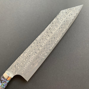 Kiritsuke Gyuto knife, SG2 powder steel, Damascus finish, Western style Abalone handle - Nigara
