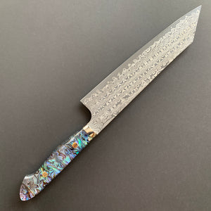 Kiritsuke Gyuto knife, SG2 powder steel, Damascus finish, Western style Abalone handle - Nigara