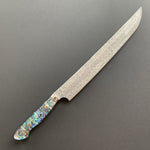 Sakimaru Sujihiki knife, SG2 powder steel, Damascus finish, Western style Abalone handle - Nigara