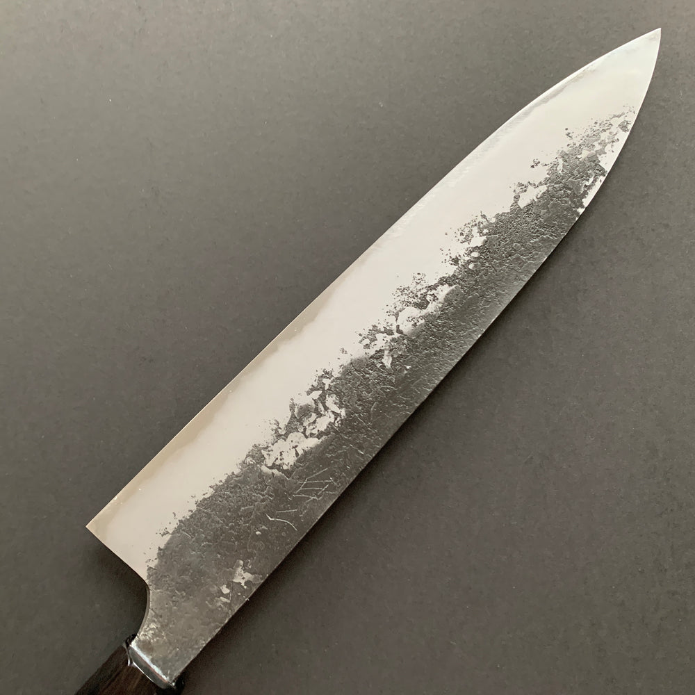 Gyuto knife, Shirogami 2 with iron cladding, Nashiji Kurouchi finish - Naoki Mazaki