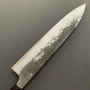 Gyuto knife, Shirogami 2 with iron cladding, Nashiji Kurouchi finish - Naoki Mazaki